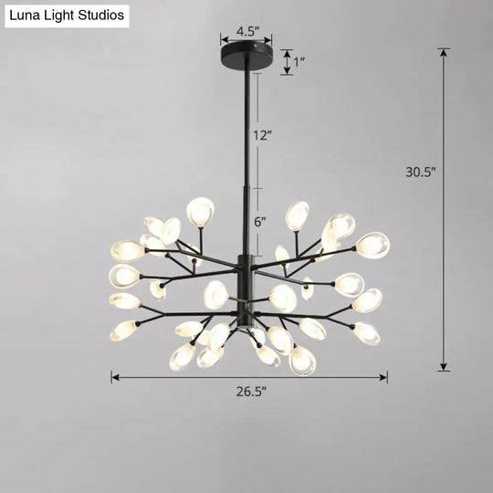 Acrylic Led Chandelier Pendant Light - Minimalist Tree Branch Design For Living Room Ceiling Lamp