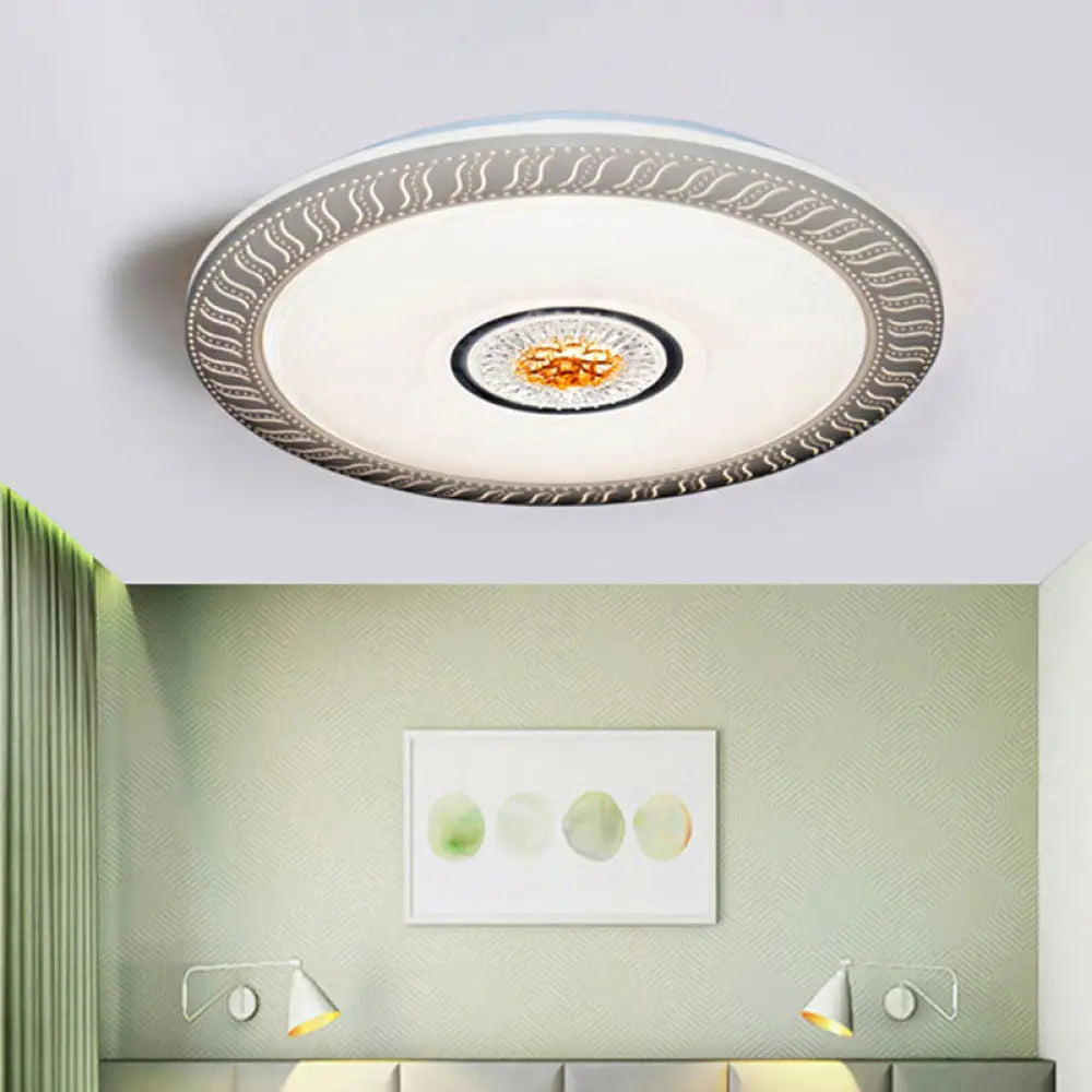 Acrylic Led Flush Ceiling Mount Light For Living Room & Kids Bedroom Yellow