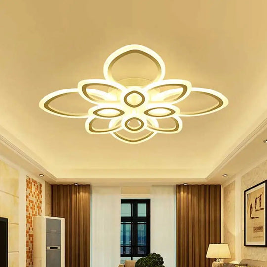 Acrylic Led Flush Mount Ceiling Light In Modern White - Available 3 Widths / 40