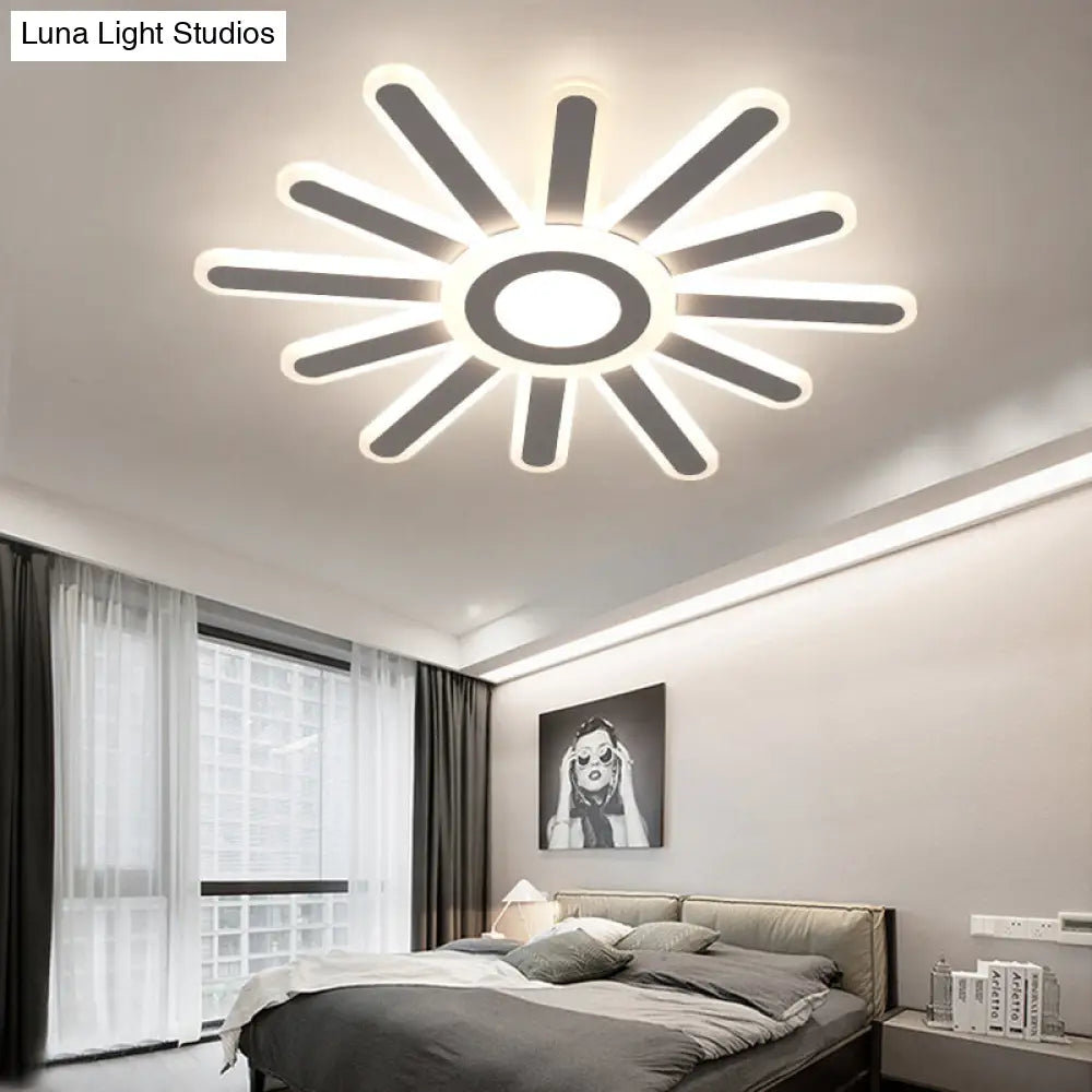 Acrylic Led Flush Mount Ceiling Light Sun-Like Simplicity 19.5/23.5 Wide White - Warm/White