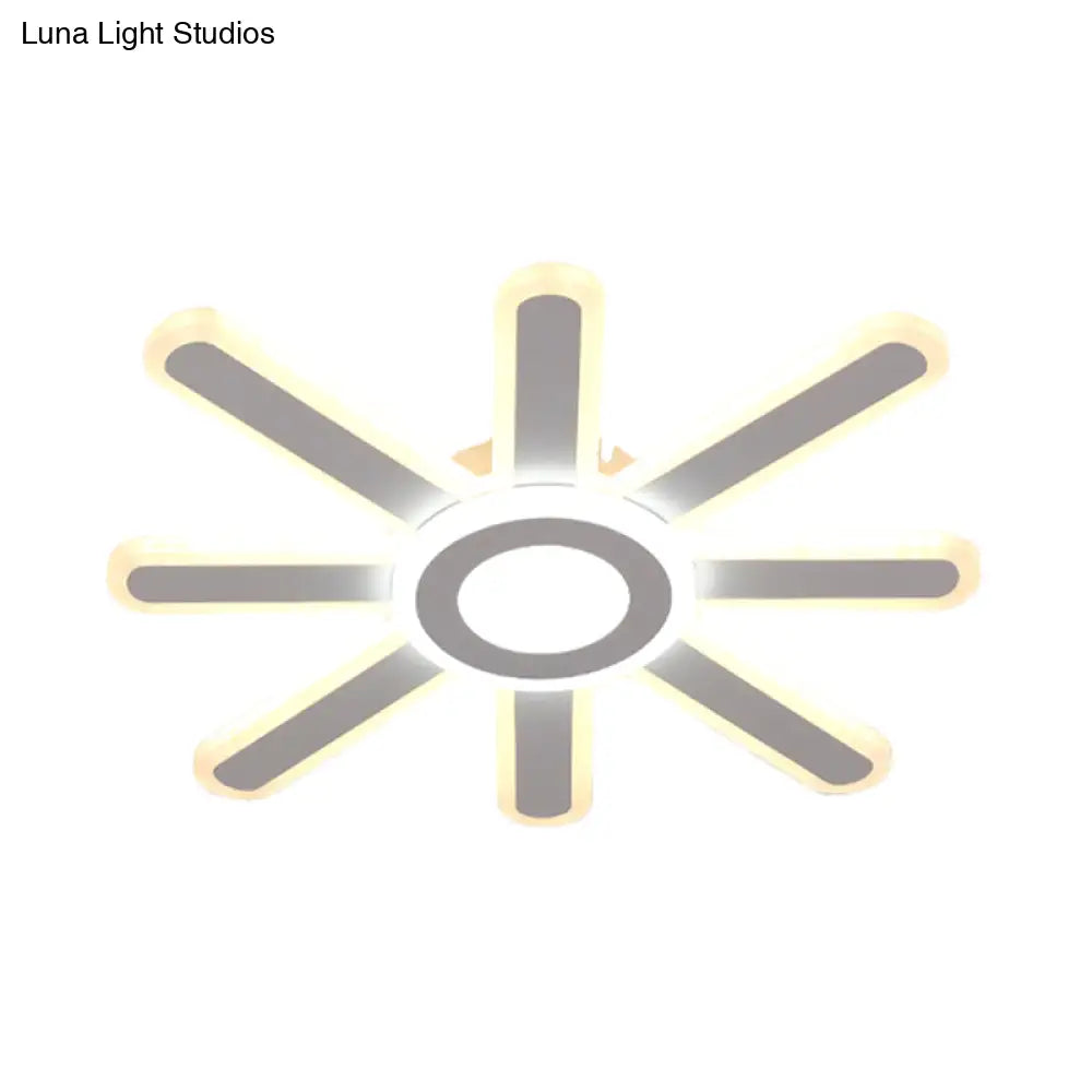 Acrylic Led Flush Mount Ceiling Light – Sun-Like Simplicity 19.5’/23.5’ Wide White - Warm/White