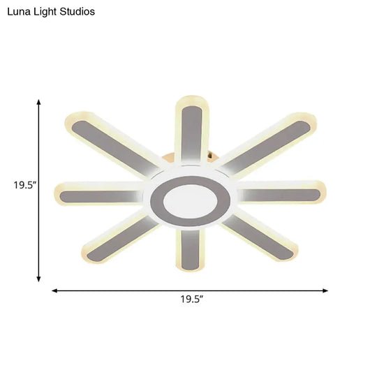 Acrylic Led Flush Mount Ceiling Light – Sun-Like Simplicity 19.5’/23.5’ Wide White - Warm/White