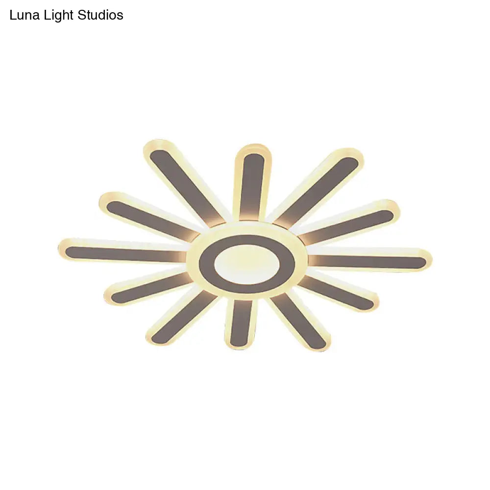 Acrylic Led Flush Mount Ceiling Light Sun-Like Simplicity 19.5/23.5 Wide White - Warm/White