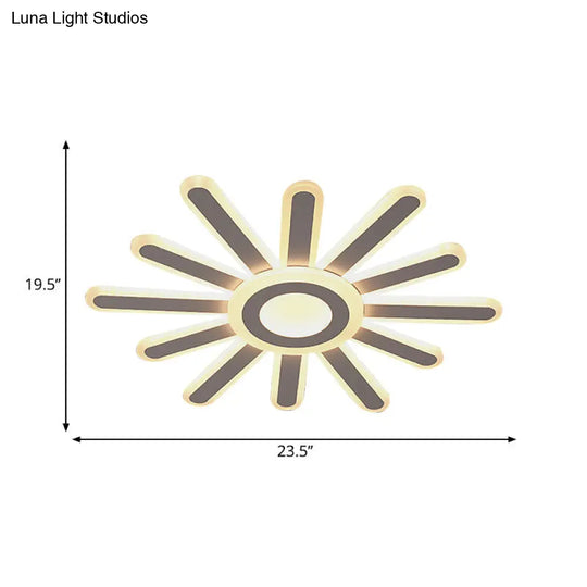 Acrylic Led Flush Mount Ceiling Light Sun-Like Simplicity 19.5/23.5 Wide White - Warm/White