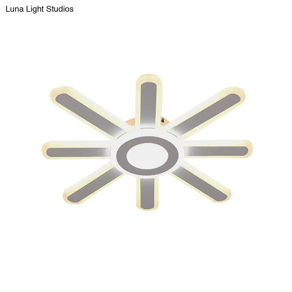 Acrylic Led Flush Mount Ceiling Light – Sun-Like Simplicity 19.5’/23.5’ Wide White - Warm/White