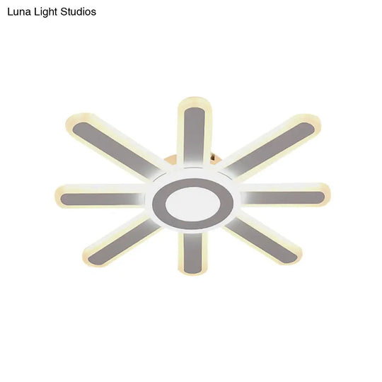 Acrylic Led Flush Mount Ceiling Light – Sun-Like Simplicity 19.5’/23.5’ Wide White - Warm/White