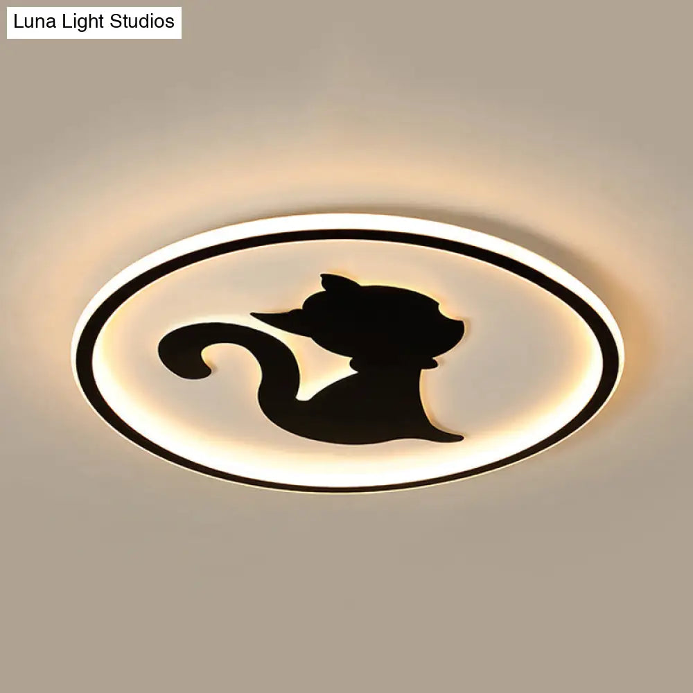 Acrylic Led Kitten Ceiling Fixture - Animal Inspired Light For Bedroom And Nursery