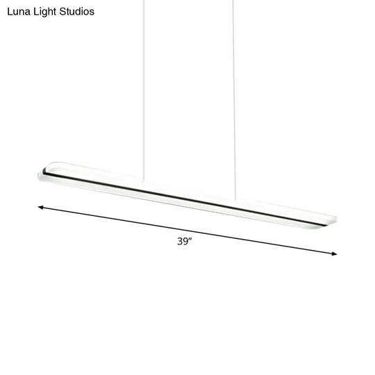 Acrylic Led Pendant Light - Minimalistic Design For Dining Rooms In Black With Warm/White And