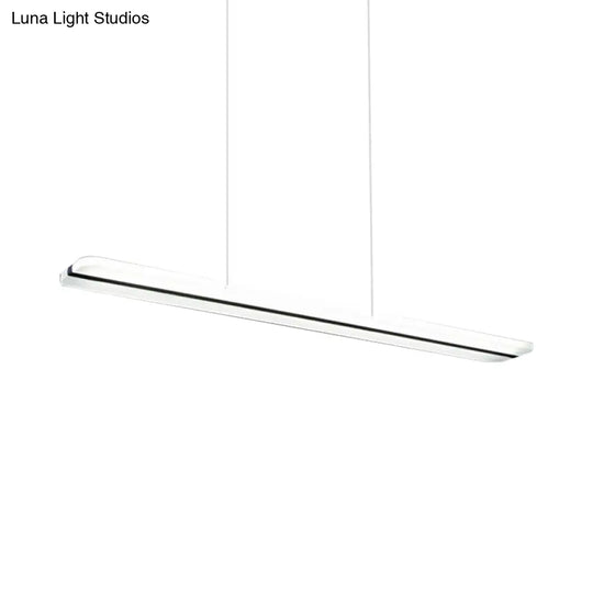 Acrylic Led Pendant Light - Minimalistic Design For Dining Rooms In Black With Warm/White And