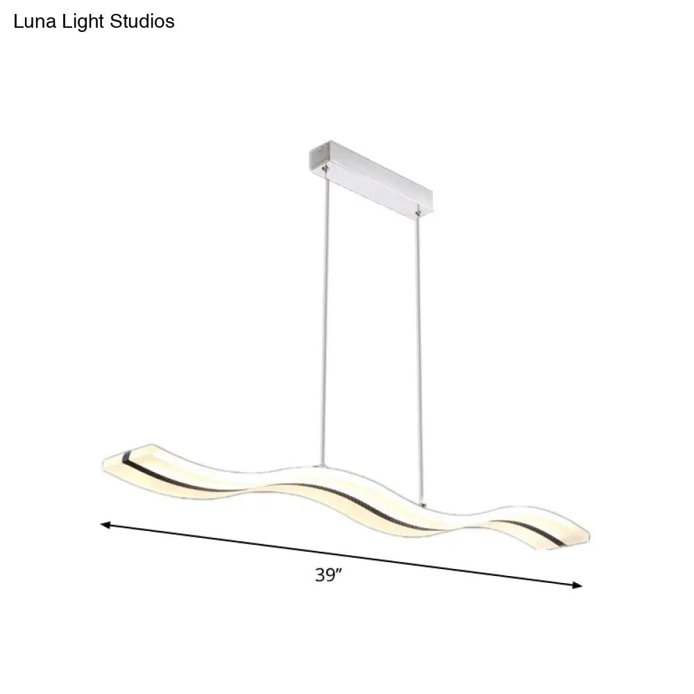 Acrylic Led Pendant Light - Minimalistic Design For Dining Rooms In Black With Warm/White And