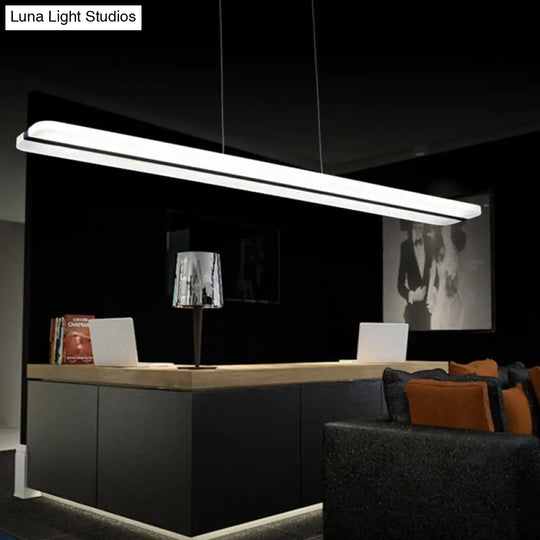 Acrylic Led Pendant Light - Minimalistic Design For Dining Rooms In Black With Warm/White And