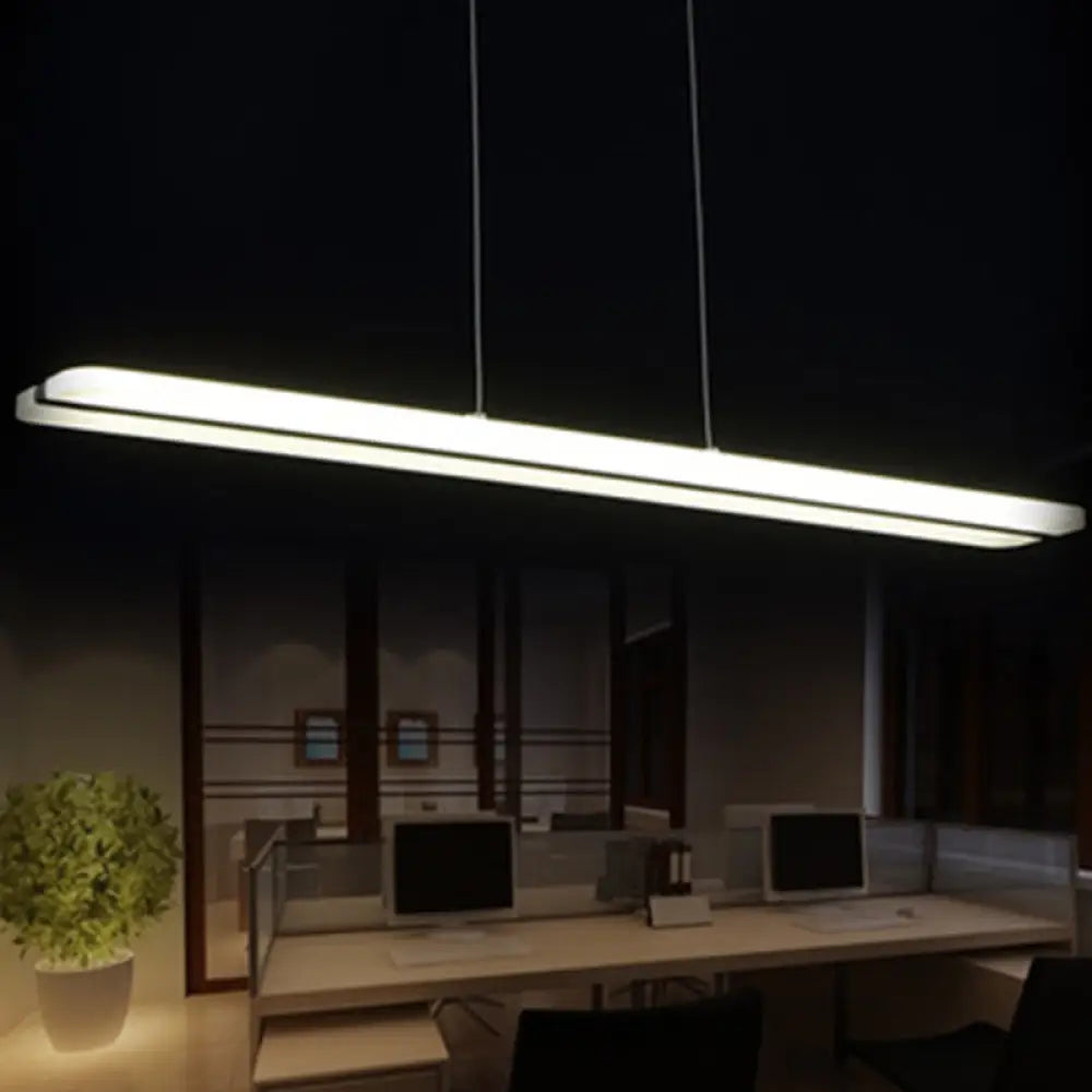 Acrylic Led Pendant Light - Minimalistic Design For Dining Rooms In Black With Warm/White And