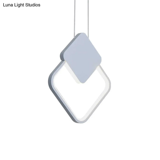 Acrylic Led Square Pendant Light: Modern Hanging Ceiling Lamp For Bedside With White/Black Shades &