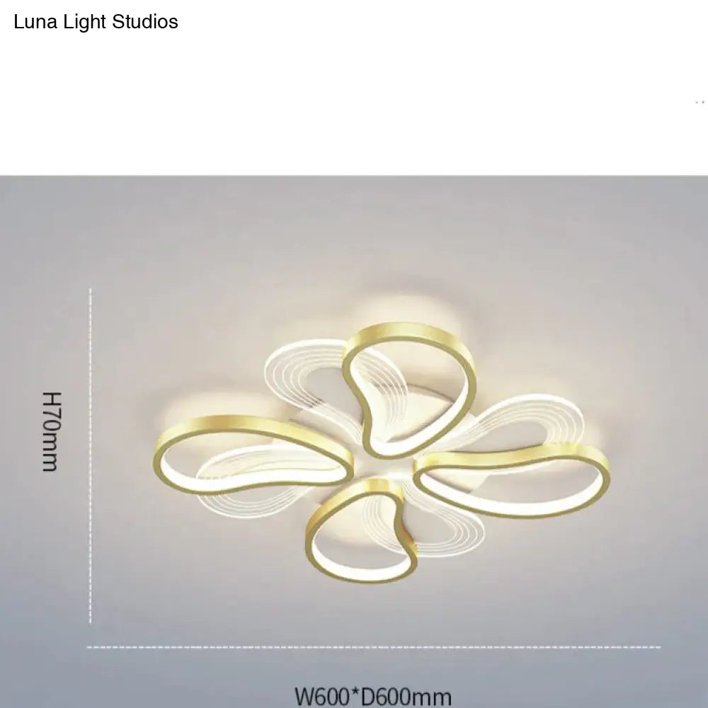 Acrylic Living Room Ceiling Lamp Led Petal Shaped Bedroom Modern Simple Household Restaurant Gold /