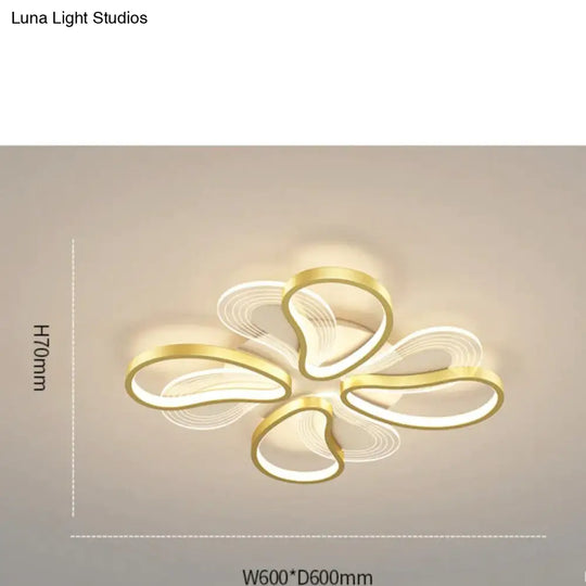 Acrylic Living Room Ceiling Lamp Led Petal Shaped Bedroom Modern Simple Household Restaurant Gold /