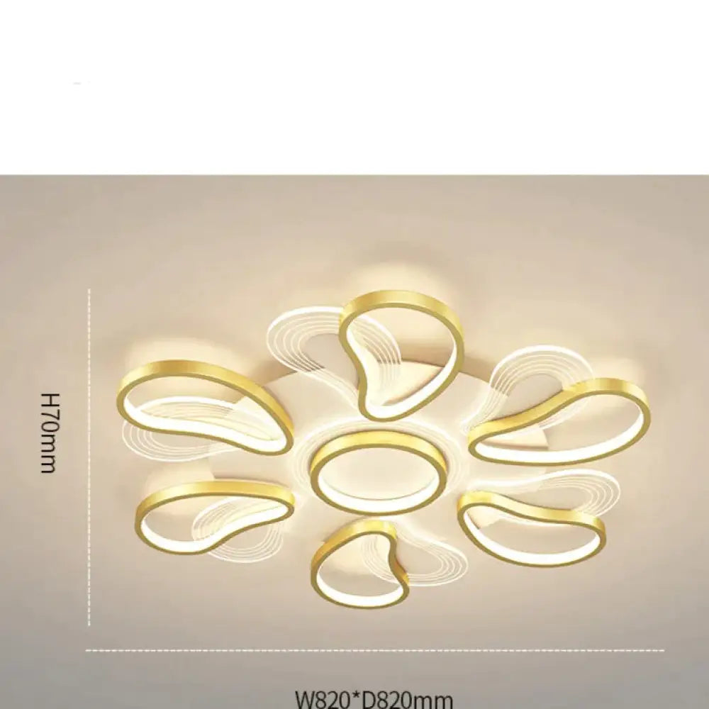 Acrylic Living Room Ceiling Lamp Led Petal Shaped Bedroom Modern Simple Household Restaurant Gold /