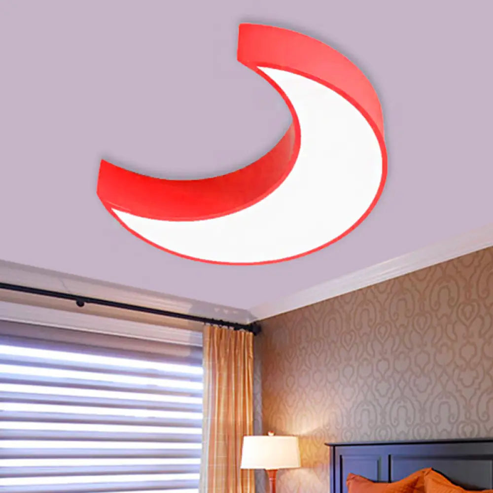 Acrylic Lovely Ceiling Fixture Light For Crescent Child Bedroom Red / 18’ White