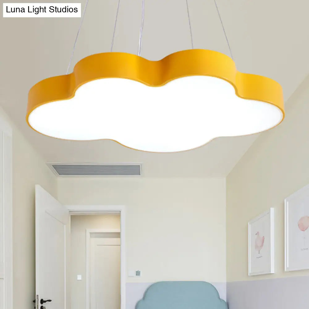 Acrylic Minimalist Led Pendant Light Fixture For Nursery - Cloud Shade Chandelier