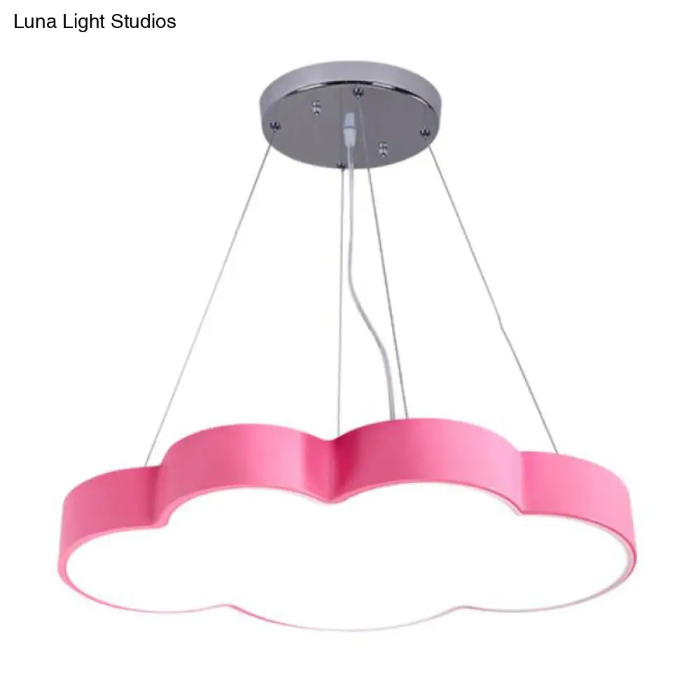 Acrylic Minimalist Led Pendant Light Fixture For Nursery - Cloud Shade Chandelier