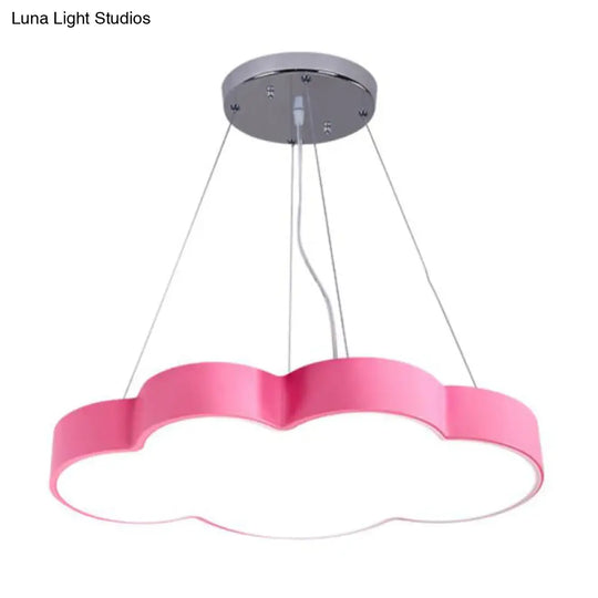 Acrylic Minimalist Led Pendant Light Fixture For Nursery - Cloud Shade Chandelier