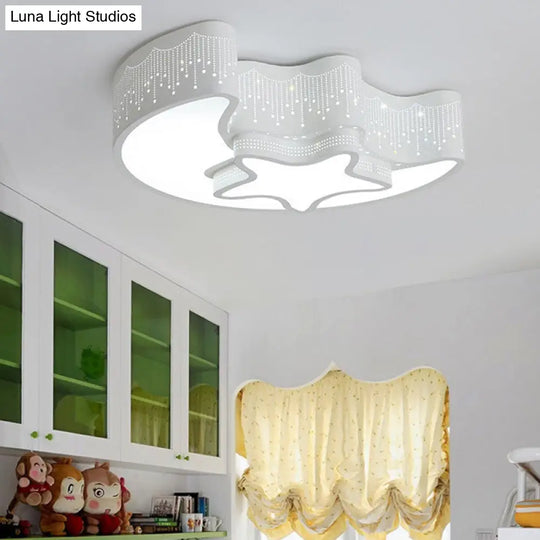 Acrylic Moon And Star Ceiling Light Fixture For Bedroom