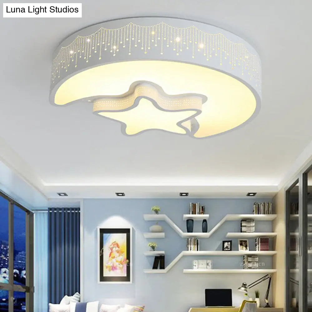 Acrylic Moon And Star Ceiling Light Fixture For Bedroom