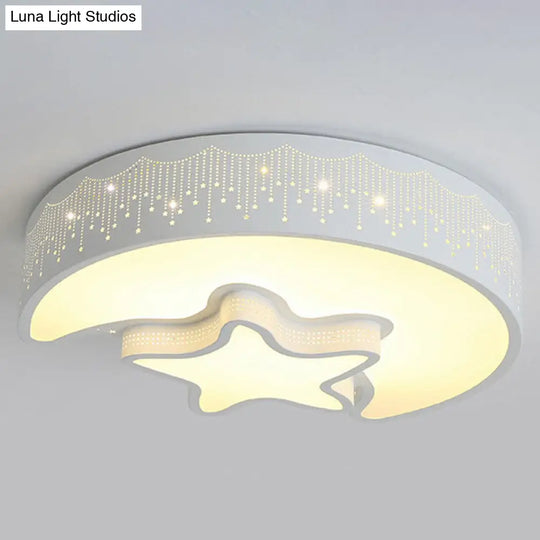 Acrylic Moon And Star Ceiling Light Fixture For Bedroom