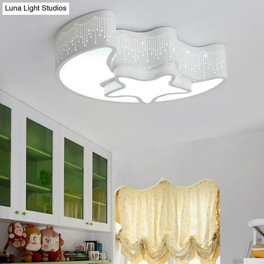 Acrylic Moon And Star Ceiling Light Fixture For Bedroom