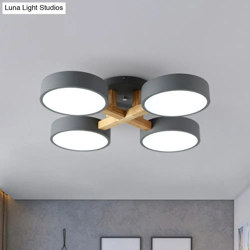 Acrylic Nordic Style Flush Mount Ceiling Light For Living Room Grey
