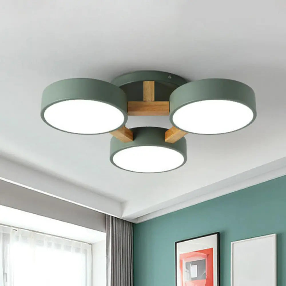 Acrylic Nordic Style Flush Mount Ceiling Light For Living Room Green