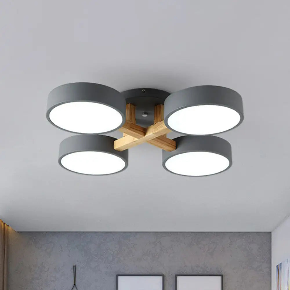 Acrylic Nordic Style Flush Mount Ceiling Light For Living Room Grey