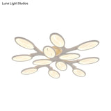 Acrylic Oval Ceiling Light Modern Led 3/6/9 Lights Flush Mount Fixture In Warm/White/Natural For