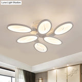 Acrylic Oval Ceiling Light Modern Led 3/6/9 Lights Flush Mount Fixture In Warm/White/Natural For
