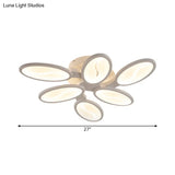 Acrylic Oval Ceiling Light Modern Led 3/6/9 Lights Flush Mount Fixture In Warm/White/Natural For
