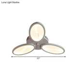 Acrylic Oval Ceiling Light Modern Led 3/6/9 Lights Flush Mount Fixture In Warm/White/Natural For