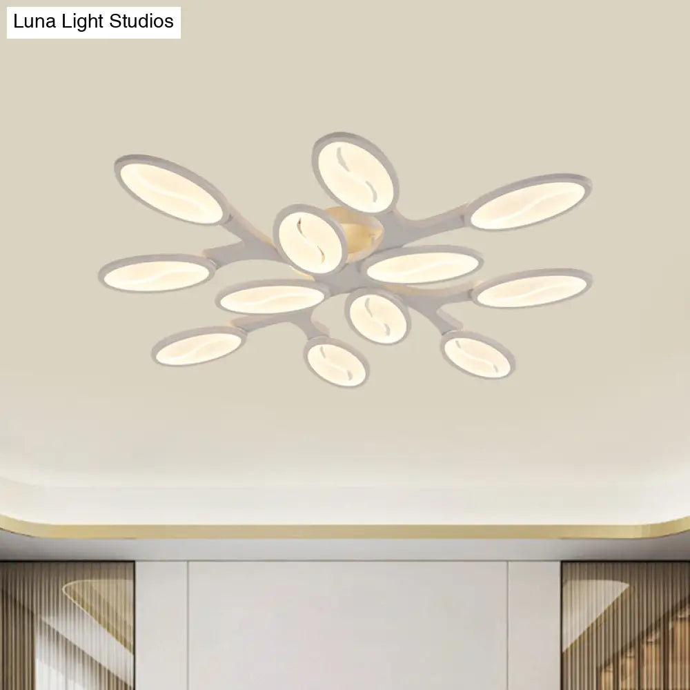 Acrylic Oval Ceiling Light Modern Led 3/6/9 Lights Flush Mount Fixture In Warm/White/Natural For