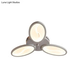 Acrylic Oval Ceiling Light Modern Led 3/6/9 Lights Flush Mount Fixture In Warm/White/Natural For