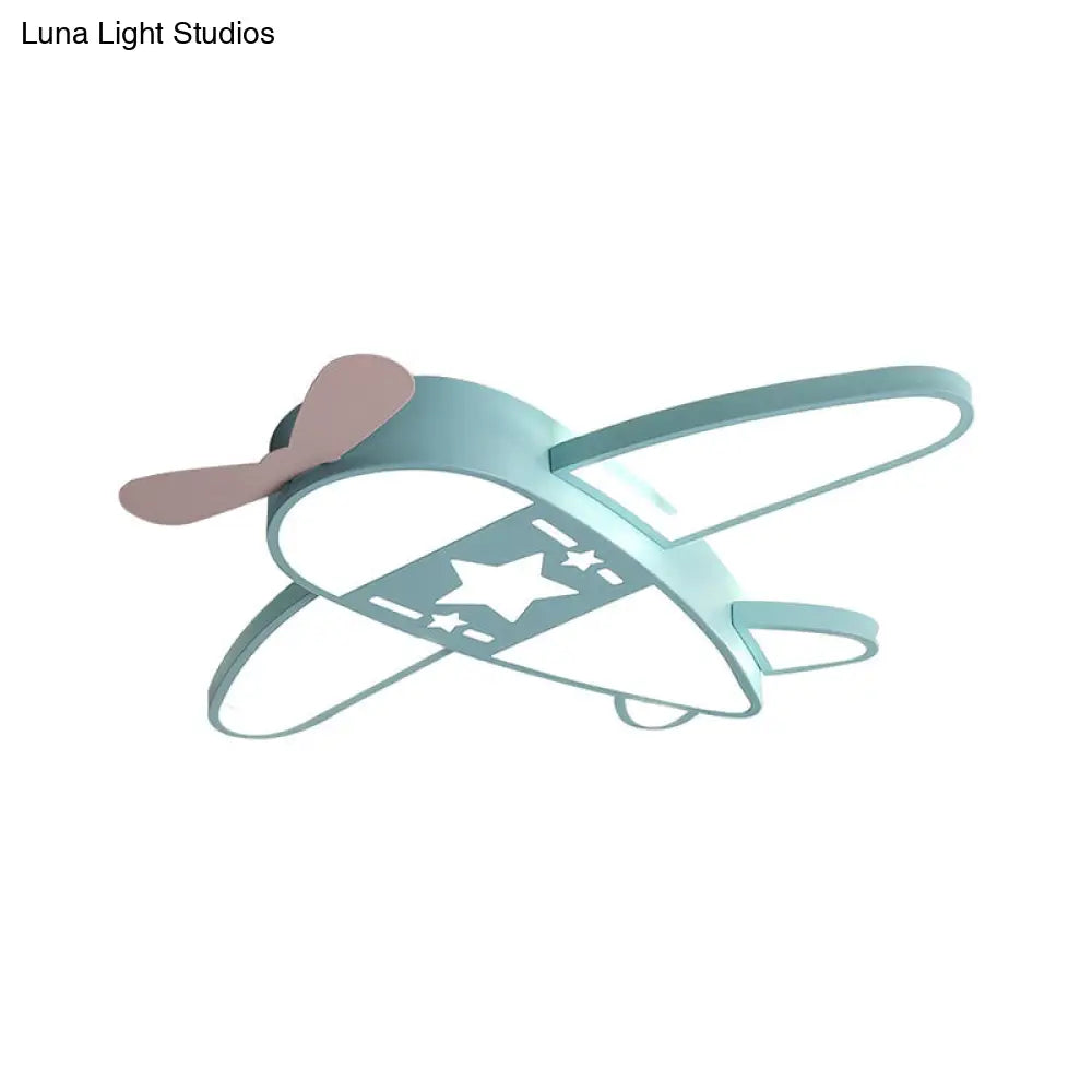 Acrylic Plane Ceiling Light With Simple Pink/Blue Led And Multiple Options