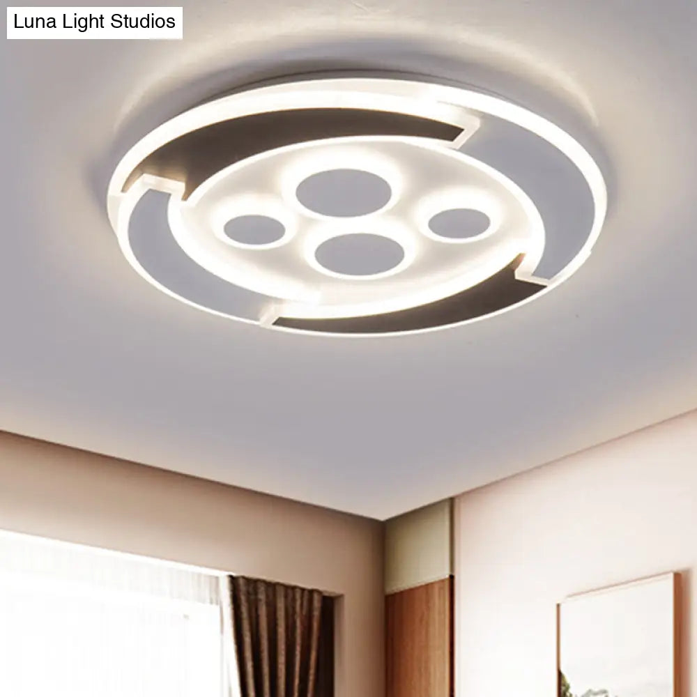 Acrylic Round Ceiling Lights - Modern Unique White Fixtures In 3 Colors