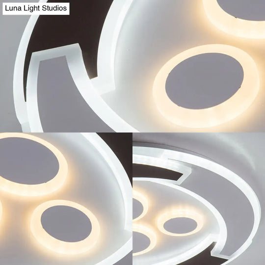 Acrylic Round Ceiling Lights - Modern Unique White Fixtures In 3 Colors