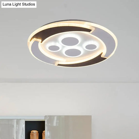 Acrylic Round Ceiling Lights - Modern Unique White Fixtures In 3 Colors