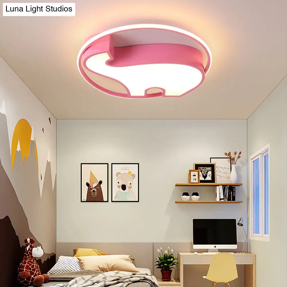 Acrylic Round Flush Mount Cartoon Ceiling Light For Bedroom
