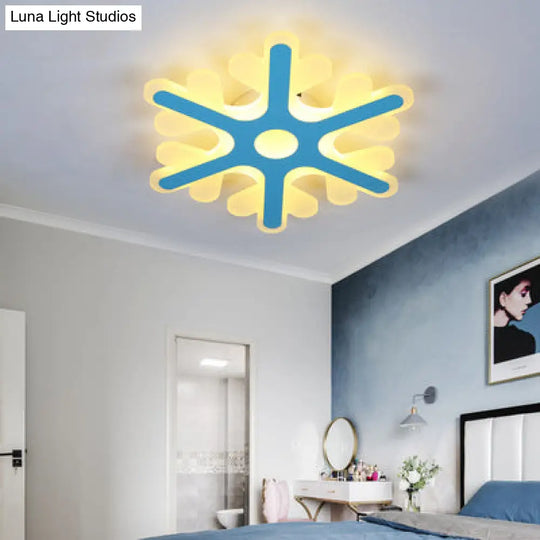 Acrylic Snowflake Flush Mount Ceiling Light For Kids’ Bedroom