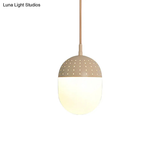 Addison - Nordic Globe/Ellipse Suspension Light With Opal White Glass Shade Metal 1 Black/White/Pink