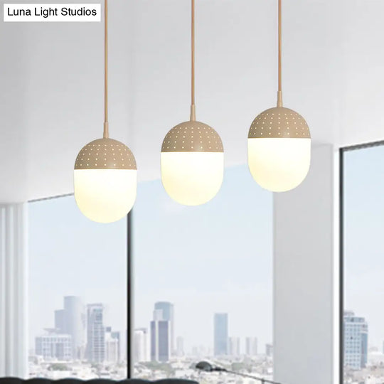 Addison - Nordic Globe/Ellipse Suspension Light With Opal White Glass Shade Metal 1 Black/White/Pink