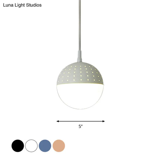 Addison - Nordic Globe/Ellipse Suspension Light With Opal White Glass Shade Metal 1