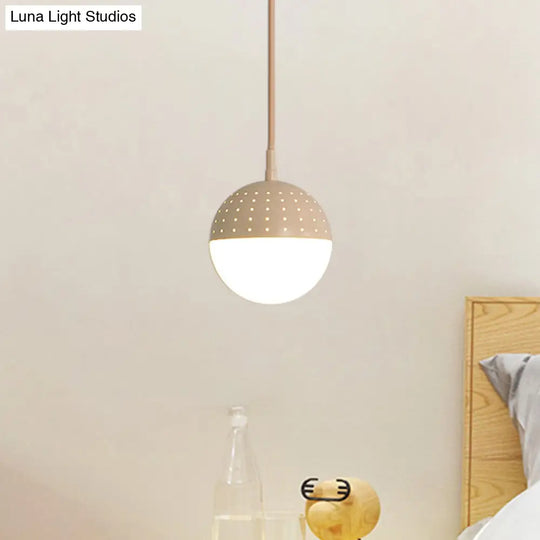 Addison - Nordic Globe/Ellipse Suspension Light With Opal White Glass Shade Metal 1