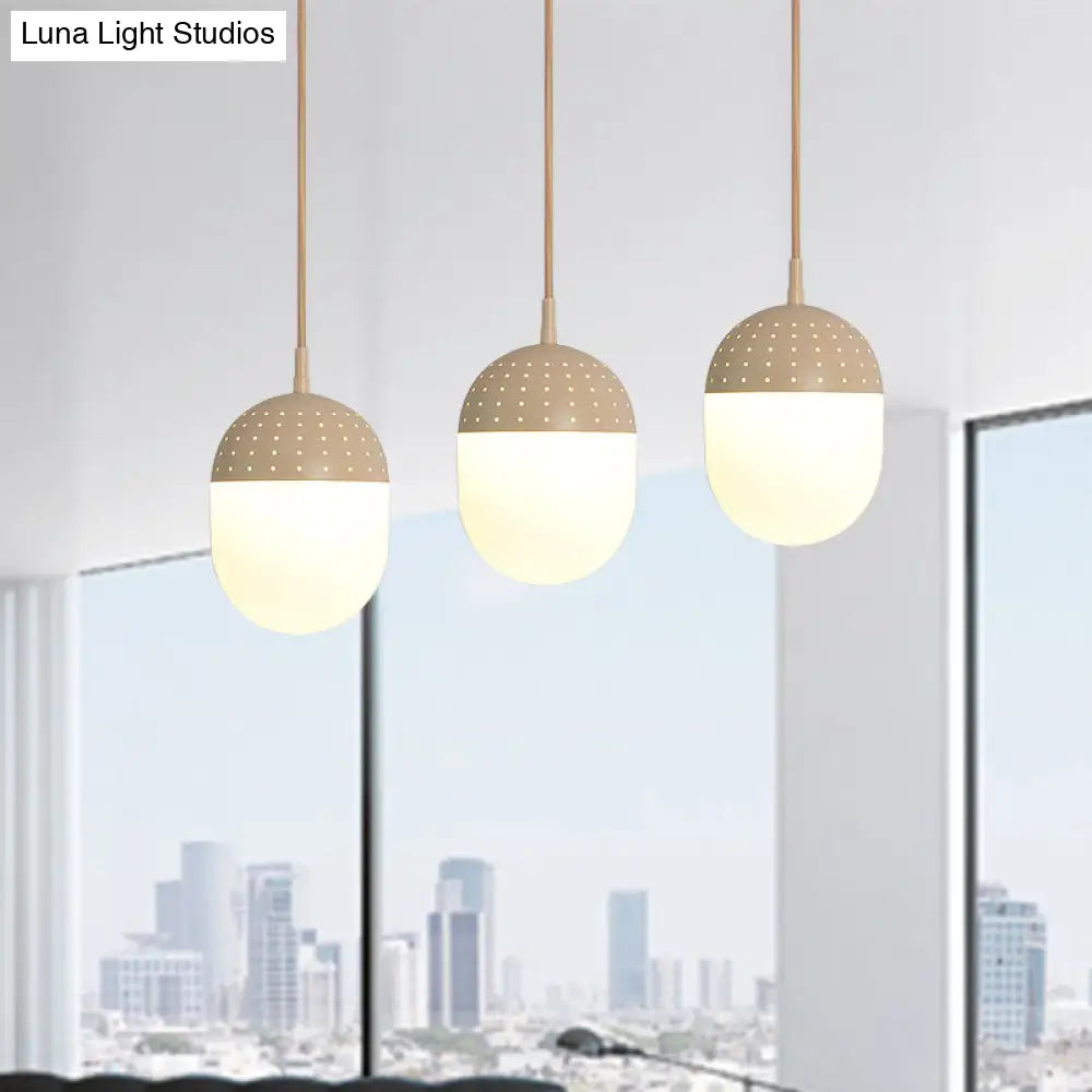 Addison - Nordic Globe/Ellipse Suspension Light With Opal White Glass Shade Metal 1