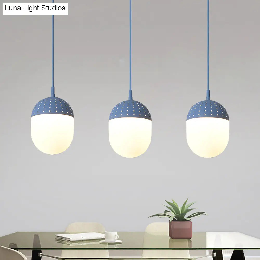 Addison - Nordic Globe/Ellipse Suspension Light With Opal White Glass Shade Metal 1 Black/White/Pink