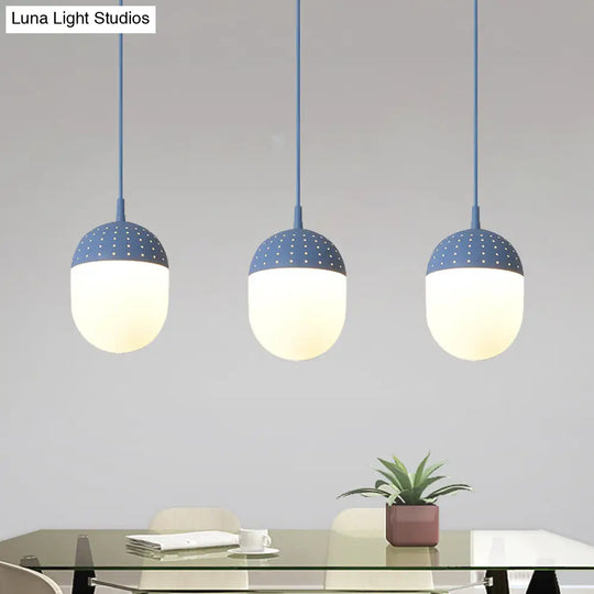 Addison - Nordic Globe/Ellipse Suspension Light With Opal White Glass Shade Metal 1 Black/White/Pink